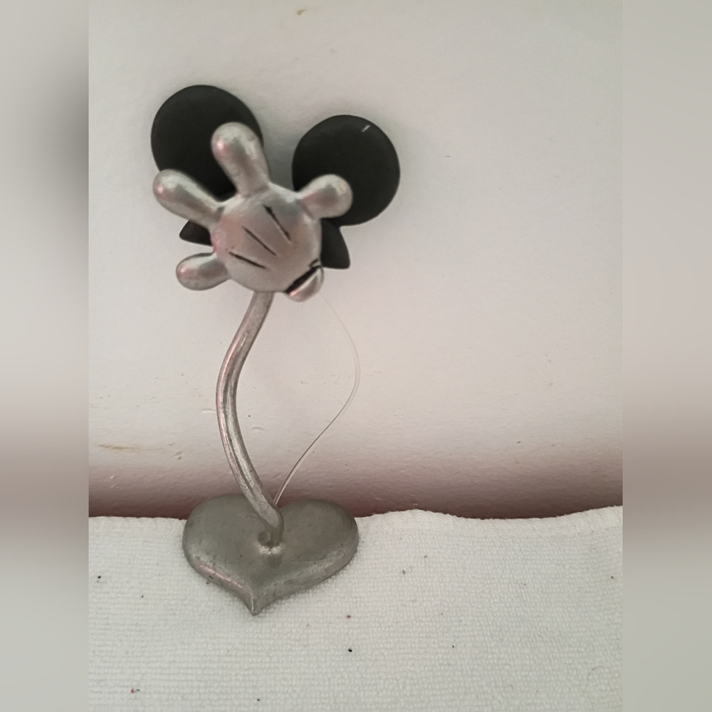 Mickey Mouse Charming Silver and Black Magnetic Picture Holder/Stand.